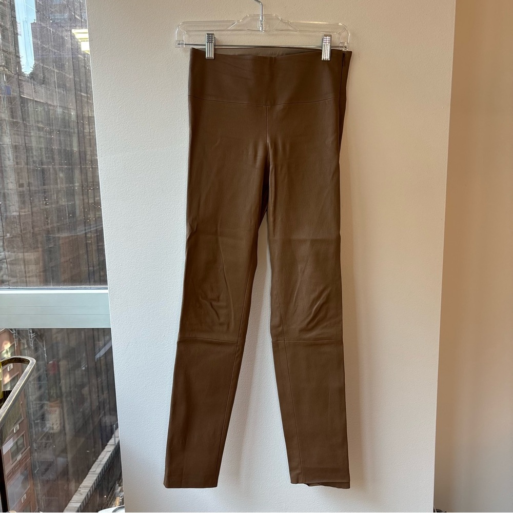 Brown Theory Yoke Leather Pants